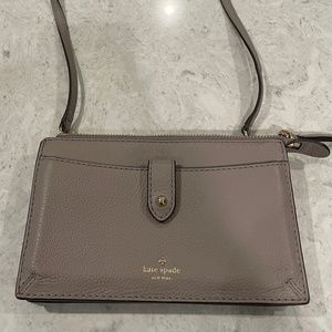 KATE SPADE CROSSBODY TAUPE SMALL HANDBAG/WALLET W/ PHONE POCKET